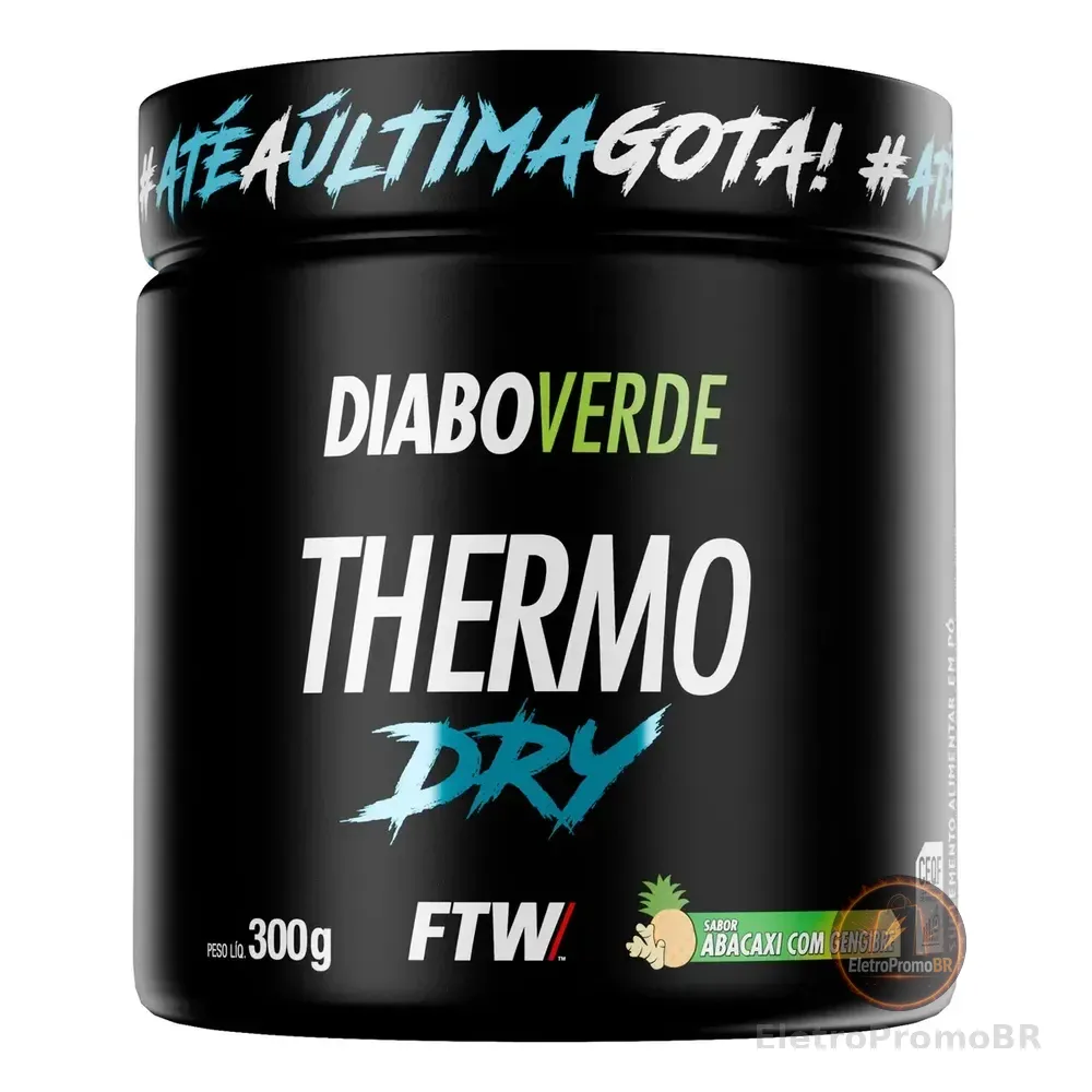 Termogênico Thermo Dry Pote 300g Sabor Abacaxi Com Gengibre Ftw - Diabo Verde Abacaxi E Gengibre