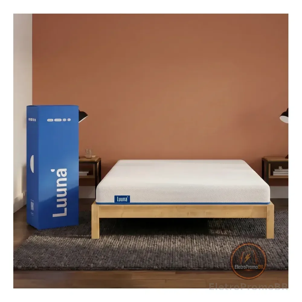 Colchão Casal Luuna Essential, Espuma Ergo Firme D28, 15cm, Ortopédico, Branco