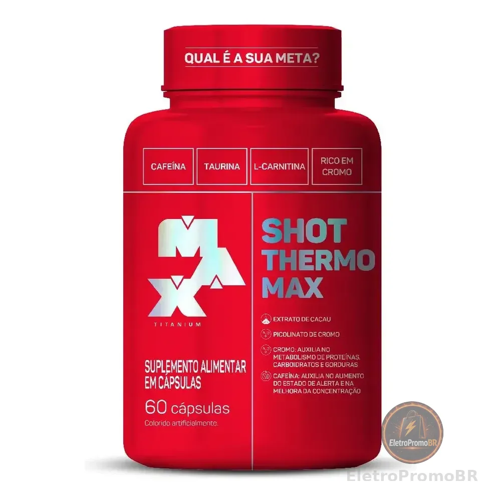 Termogênico Shot Thermo Max Titanium 60 Capsulas Pre Contest Sem Sabor