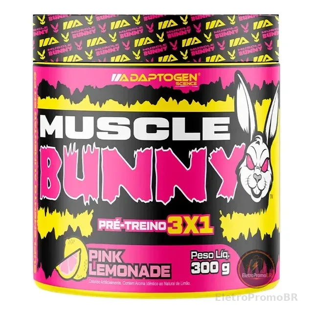 Muscle Bunny 300g Pré Treino 3×1 - Adaptogen Science