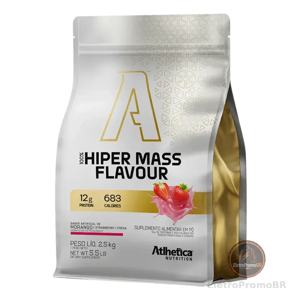 Hipercalórico Atlhetica Nutrition 100% Hiper Mass Flavour De Morango Em Pó 2.5 Kg