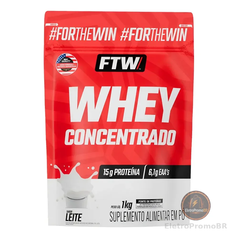 Whey Protein Concentrado 1kg Sabor Leite - Ftw