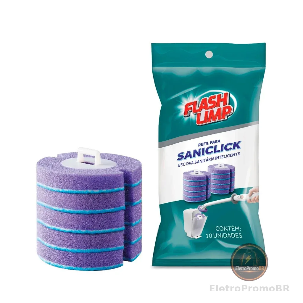 10 Refis Escova Saniclick Limpeza Sem Tocar na Sujeira