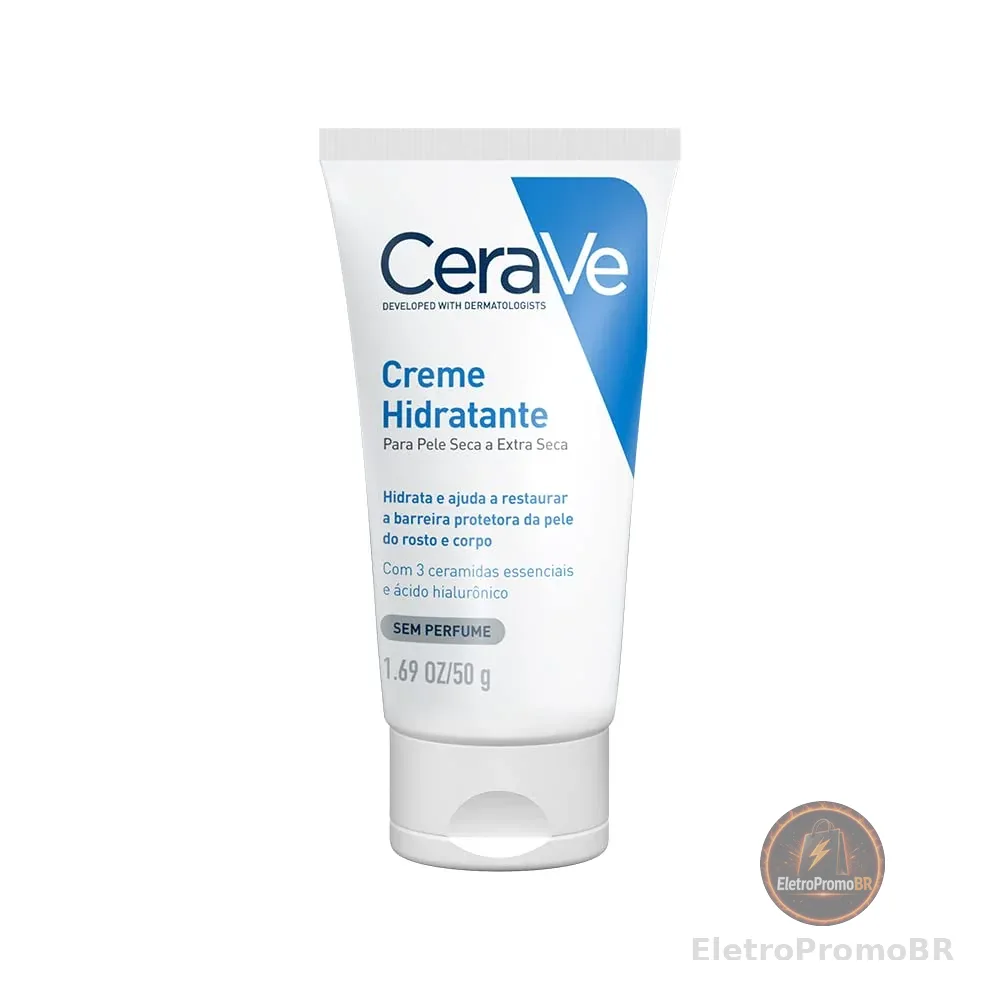 CeraVe, Creme Hidratante Corporal, com textura Cremosa e Ácido Hialurônico