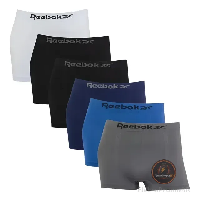 Kit 6 Cuecas Boxer Classic Reebok Microfibra Luxo Original