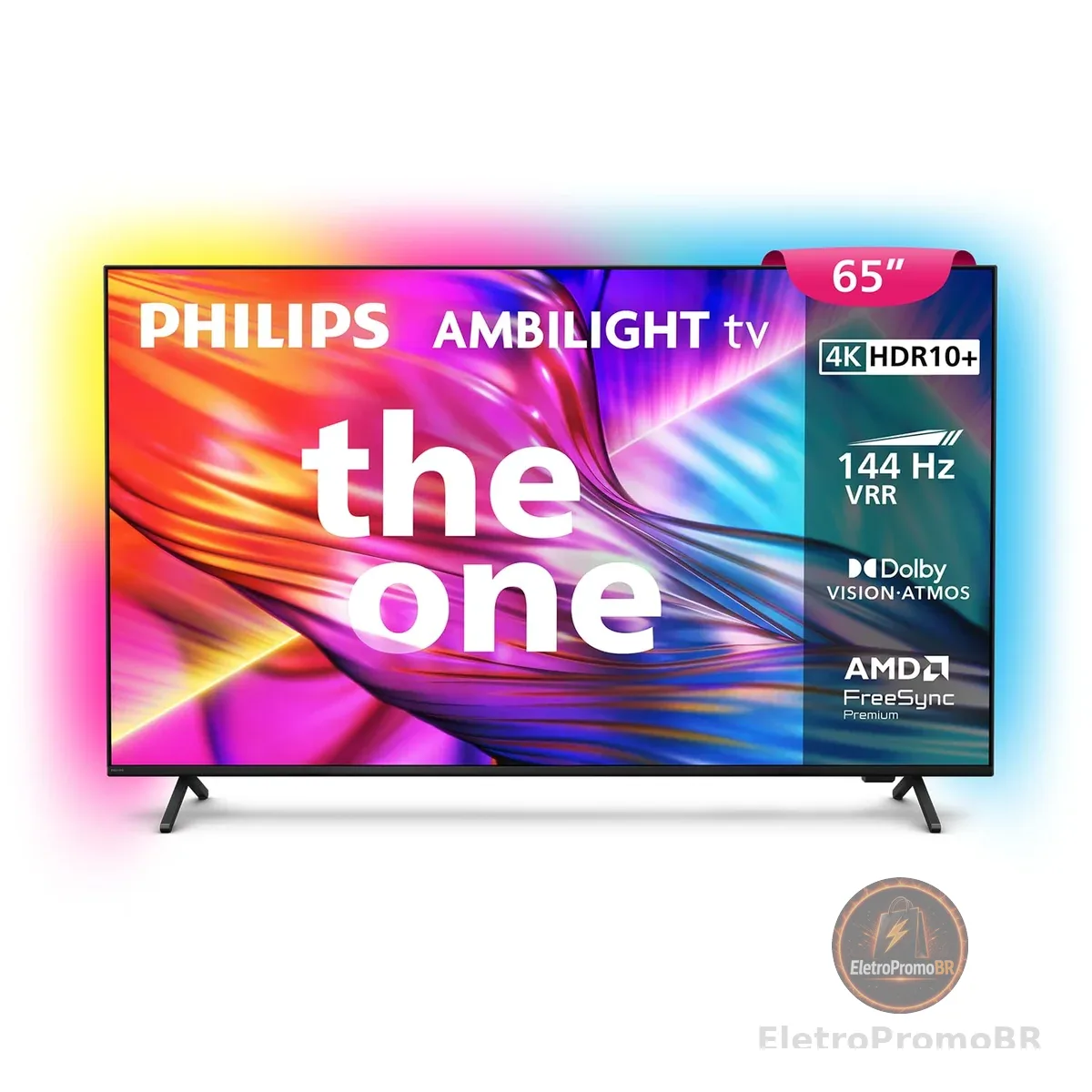 PHILIPS, Smart TV, Ambilight THE ONE 65" 4K 144 Hz, Titan OS, 65PUG8929/78, P5, DTS Play-Fi, Freesync, Dolby Vision e Atmos, 40 WRMS
