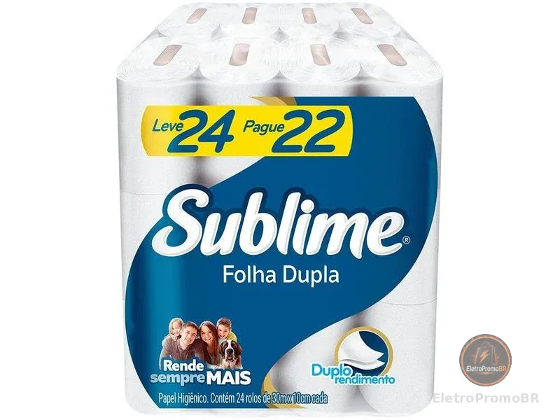 Papel Higiênico Folha Dupla Sublime Softys 24 Rolos 30m