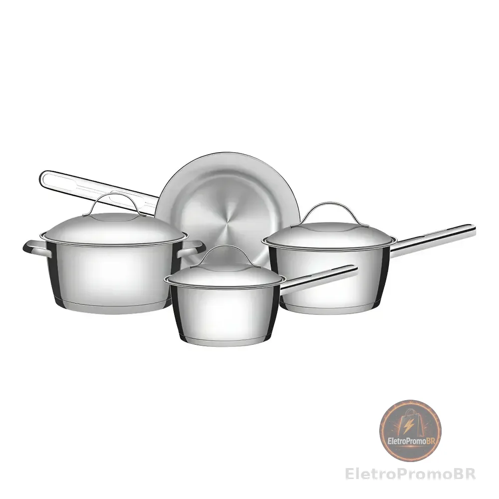 Jogo De Panelas Com 4 Peças Aço Inox Allegra Tramontina