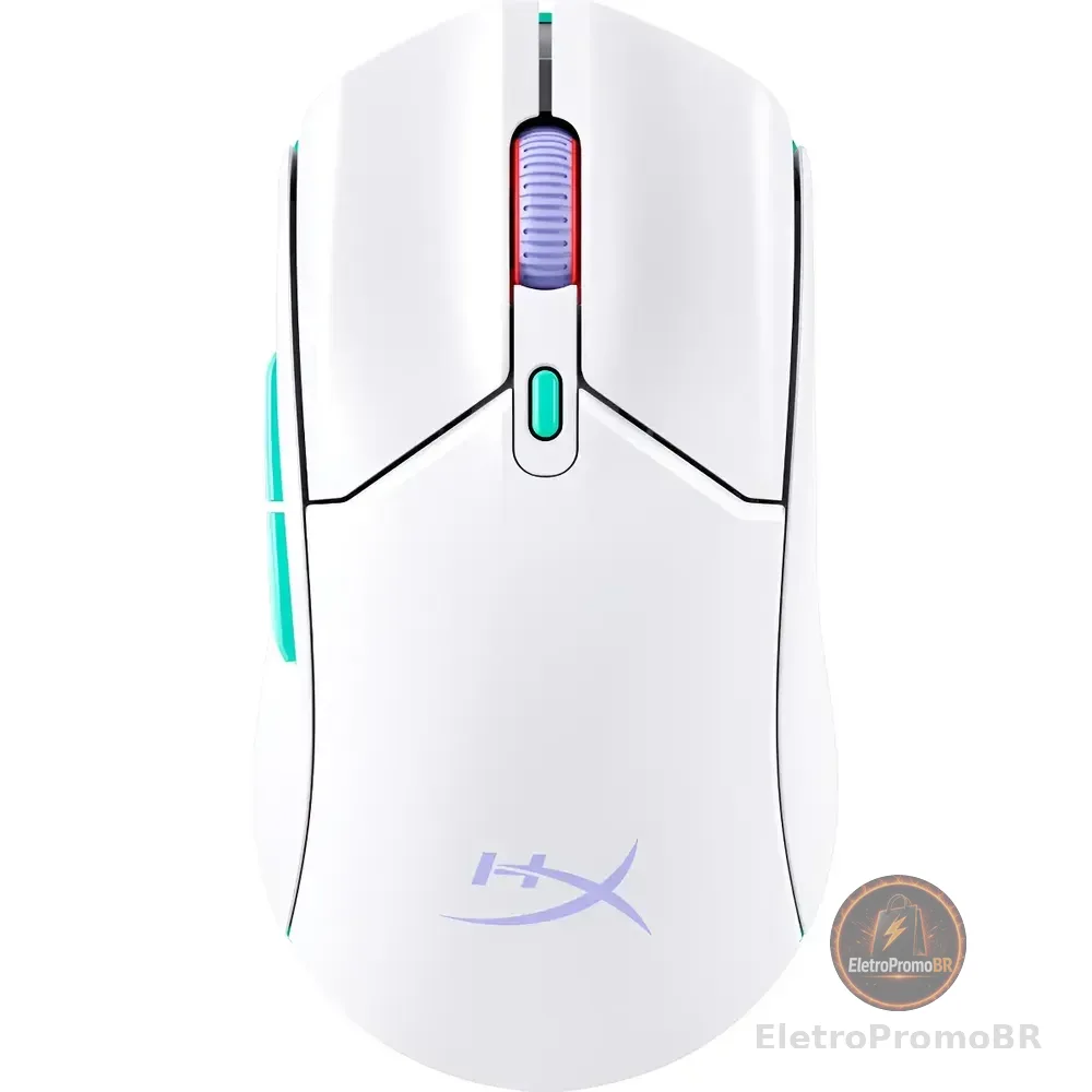 Mouse Gamer Hyperx Pulsefire Haste 2 Core Sem Fio, Óptico, Leve E Com Bateria De Longa Duração Branco