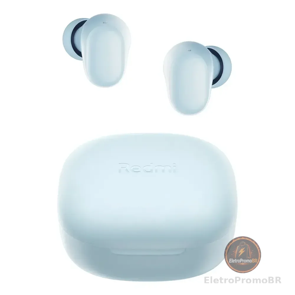 Fones De Ouvido Sem Fio Xiaomi Redmi Buds 6 Play Bt 5.4, Cor Azul Celeste Sky Blue