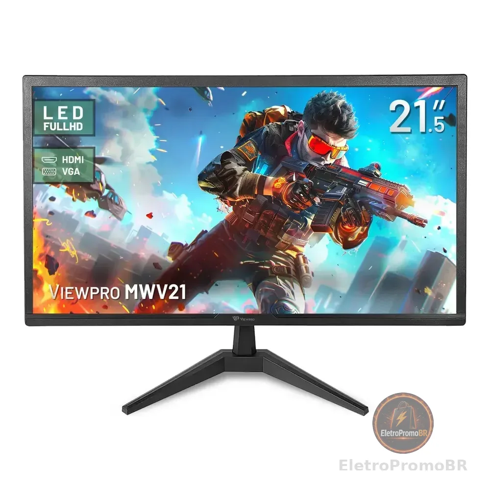 Monitor Viewpro Mwv21 Led De 21.5  Full Hd Com Hdmi E Vga Preto 127/220v