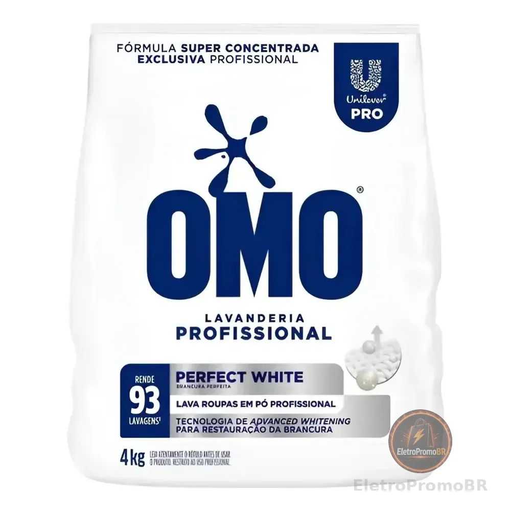 Sabão Em Pó Omo Lavanderia Profissional Perfect White 4 Kg