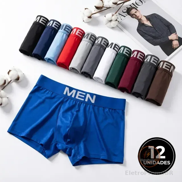 Kit 12 Cueca Boxer Masculina Microfibra Adulto Premium