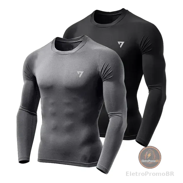 Kit 2 Camiseta Térmica Masculina Segunda Pele Camisa Uv50 Cl
