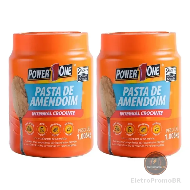 2x Pasta De Amendoim 1kg - Escolha O Sabor - Power One