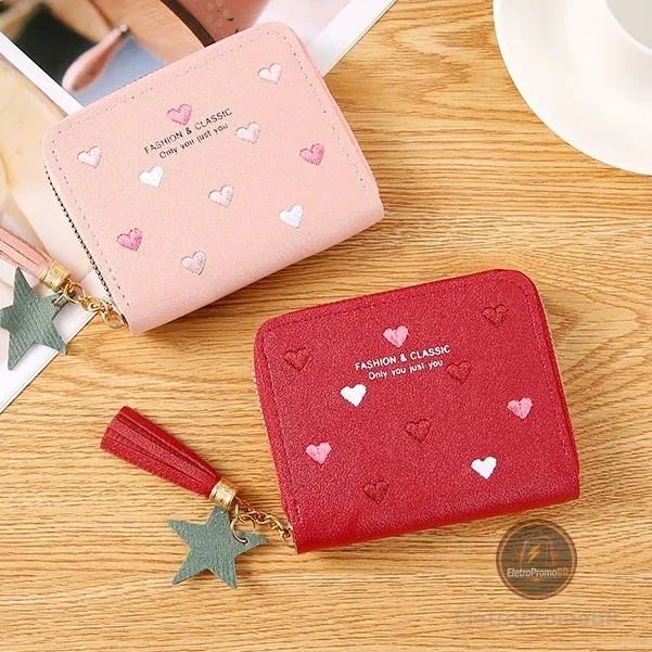 Carteira Feminina coração de amor /Bolsa Porta-Cartões/Bolsa De Mão/Porta-Cartões