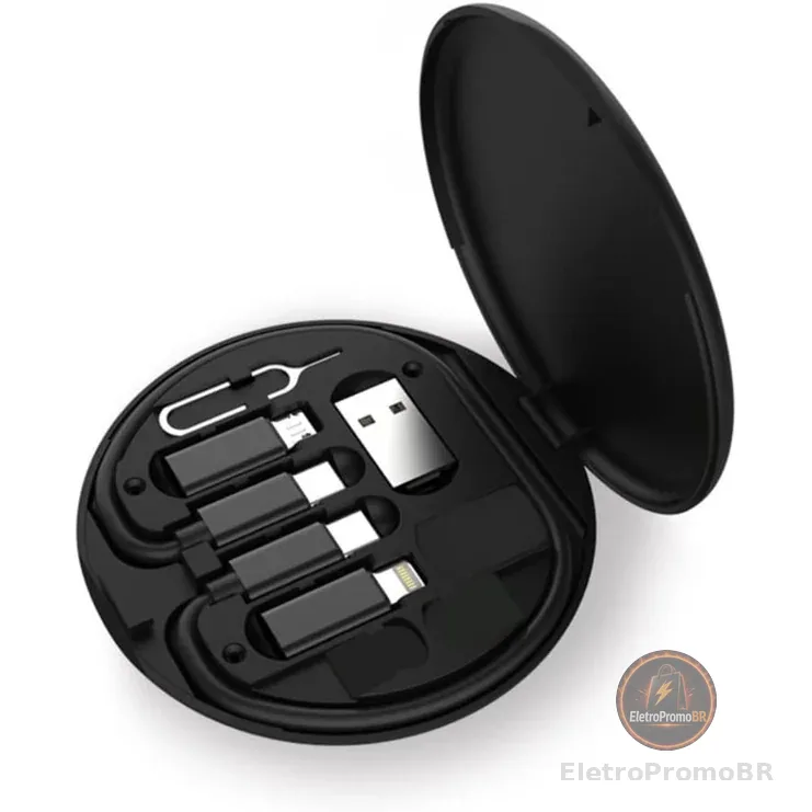 Conjunto de adaptador de cabo de carregamento múltiplo 6 em 1 USB C para USB