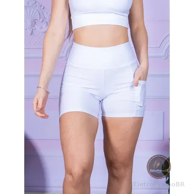 Shorts Academia Feminino Modelador Com Bolso Zero Transparen