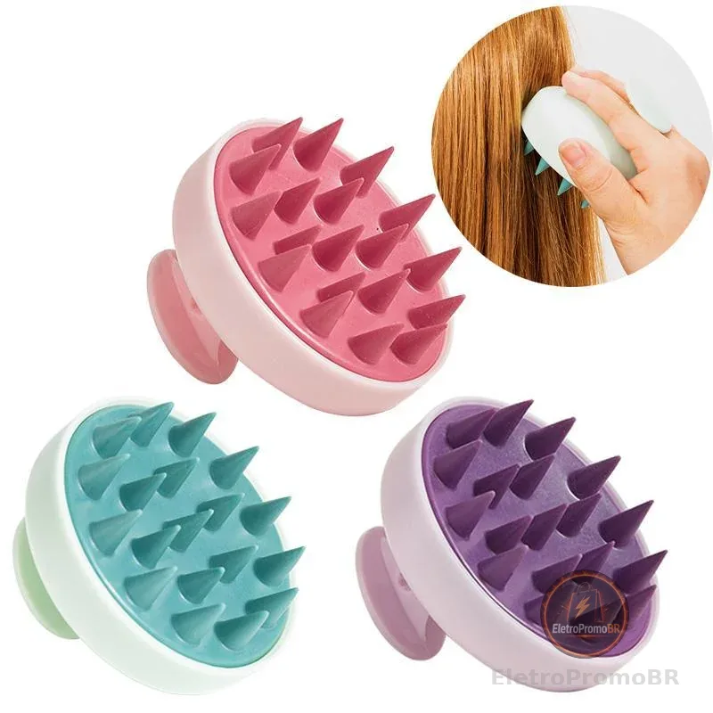 Escova De Lavar Cabelo de Silicone Auxilia O Crescimento Diminui A Quebra