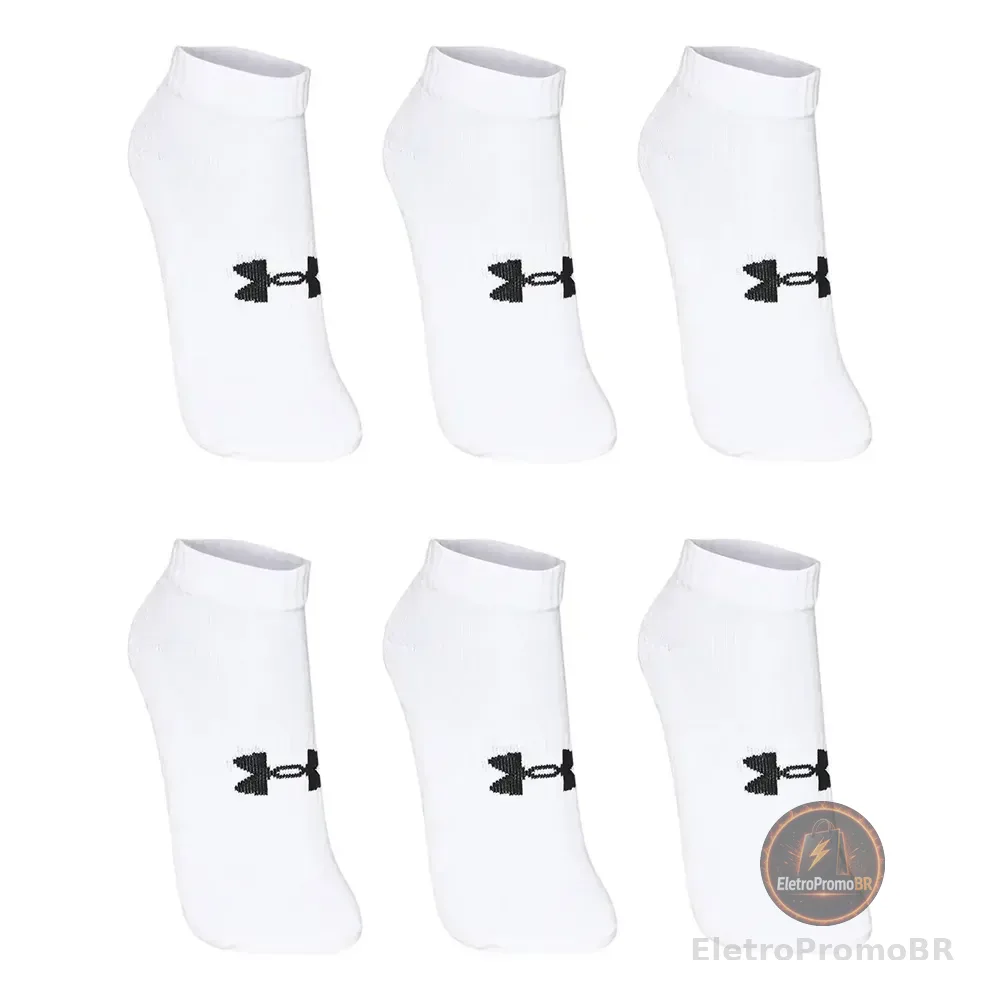 Kit 6 Pares De Meias Core Cotton Cano Curto Under Armour Branco Liso 37-40