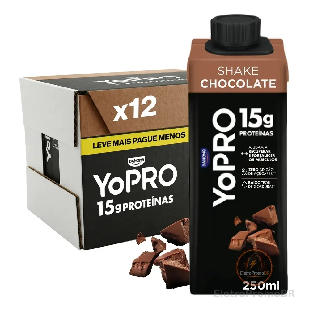 Yopro Bebida Láctea Uht Chocolate 15g De Proteínas 250ml - 12 Unidades