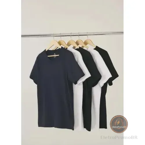 Kit 5 Camisetas Hering Masculina Basica Original Algodão