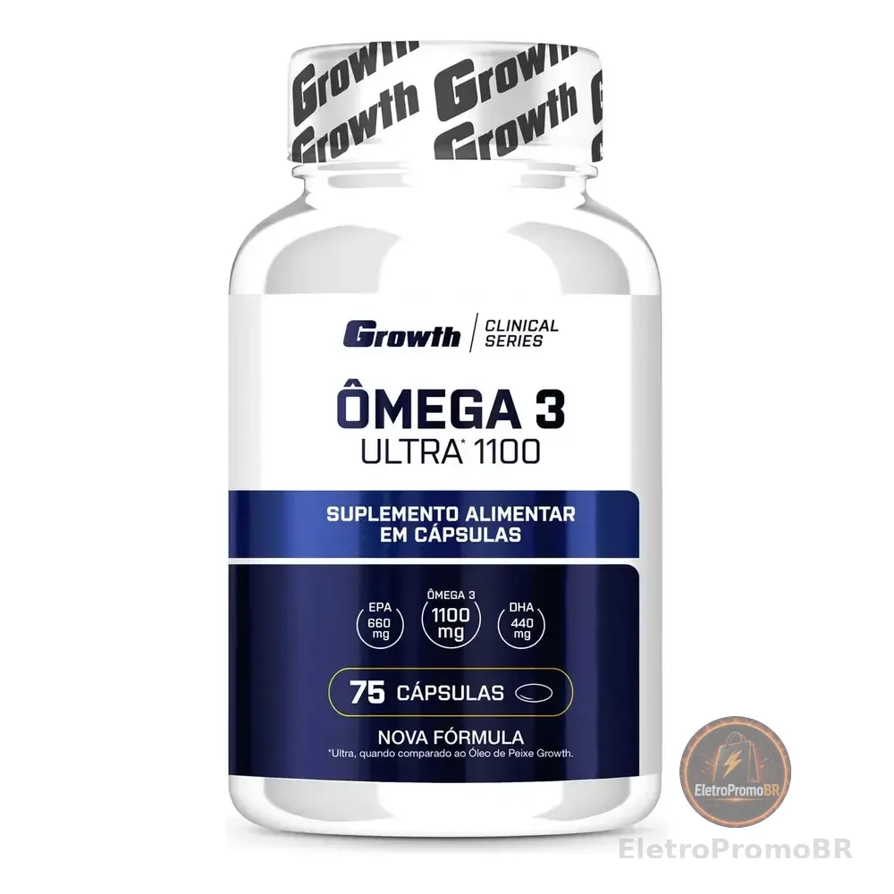 Ômega 3 Ultra 1100 Óleo De Peixe 75 Softgel Growth Sem Sabor