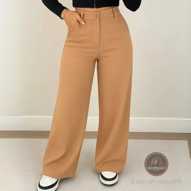 Calça Feminina Pantalona Alfaiataria Versatil Linha Premium