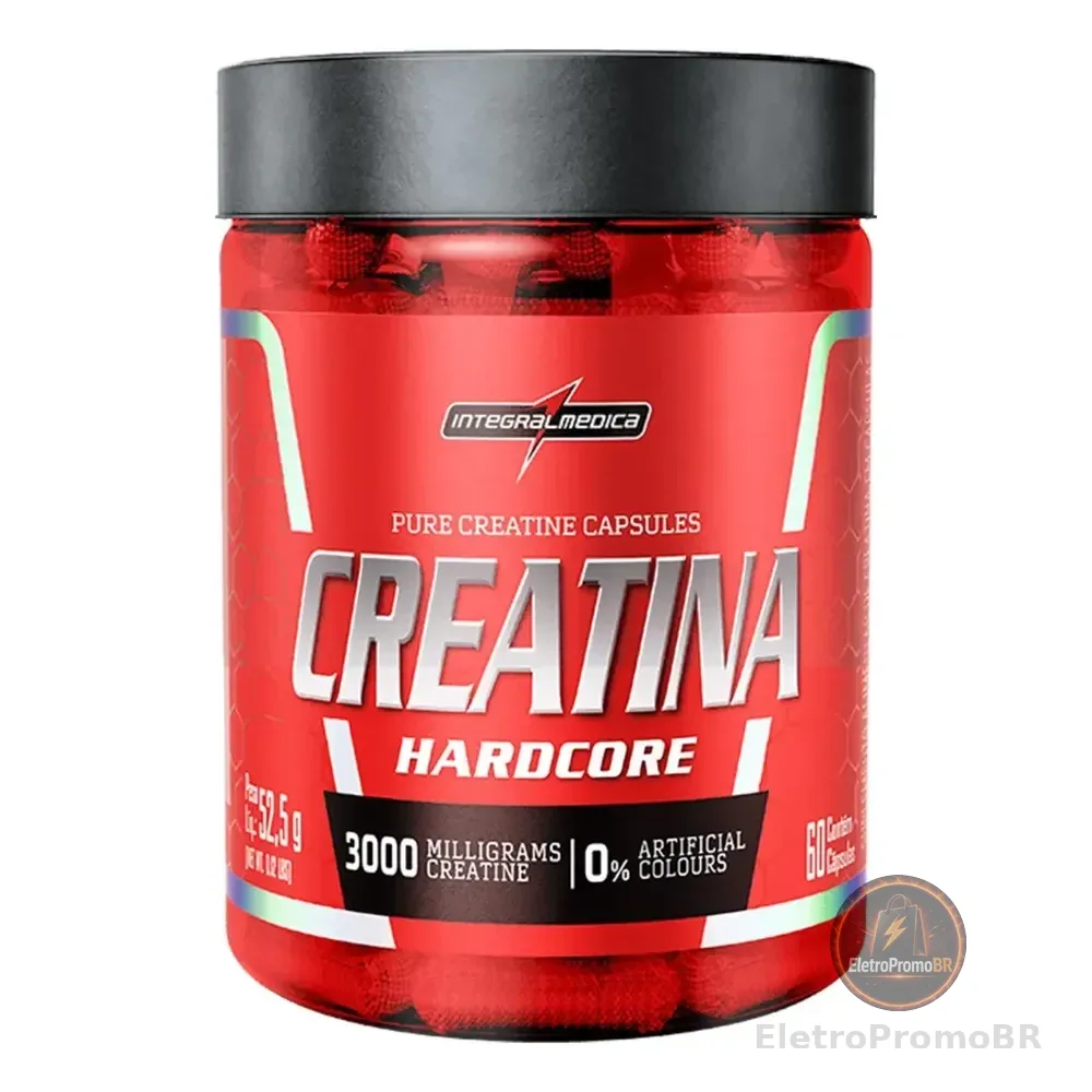 Creatina Integralmedica 100% Pura 60 Cápsulas - Aumento De Resistência E Desempenho Para Atletas E Treinos Intensos Sem Sabor