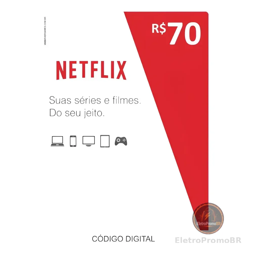 Gift Card Netflix Digital R$70 Brl Cartão Presente