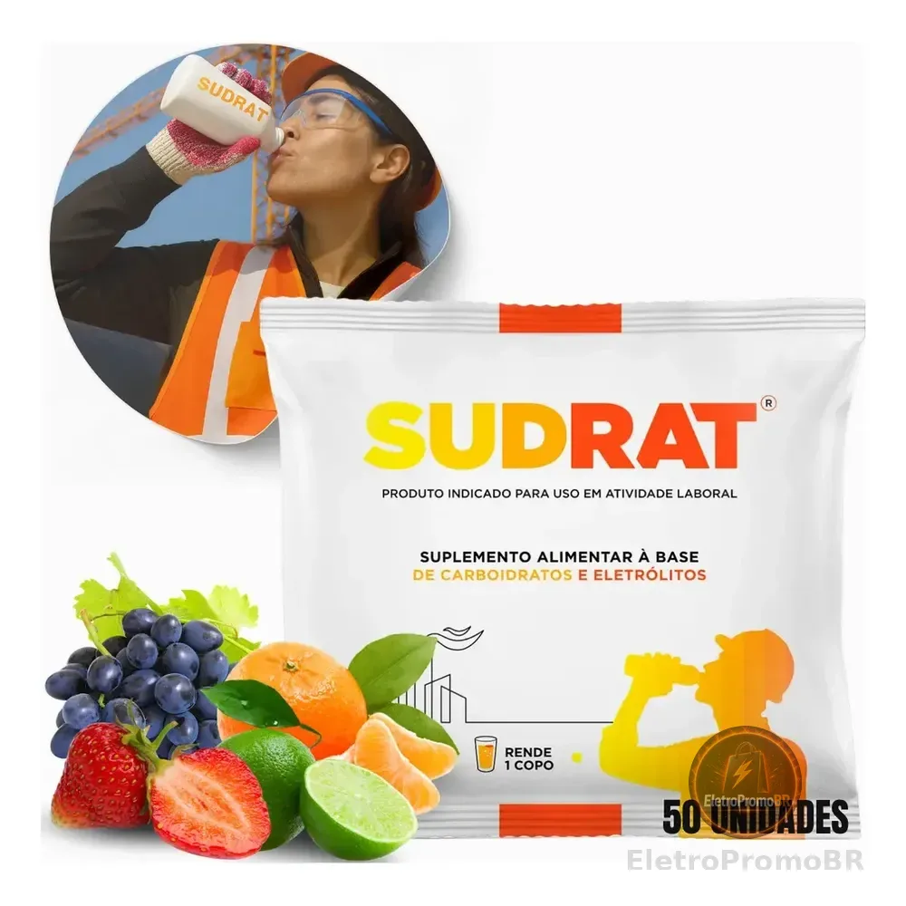 Kit 50 Sachês Sudrat 10g  Repositor Hidroeletrolítico Em Pó | Reidratação Rápida E Eficiente
