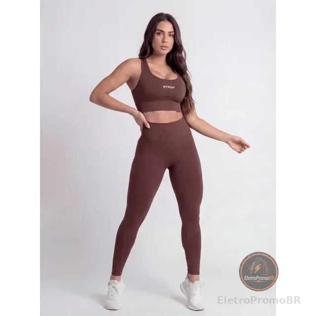 Conjunto Feminino Fitness Calça Leg Com Top Alta Sustentação