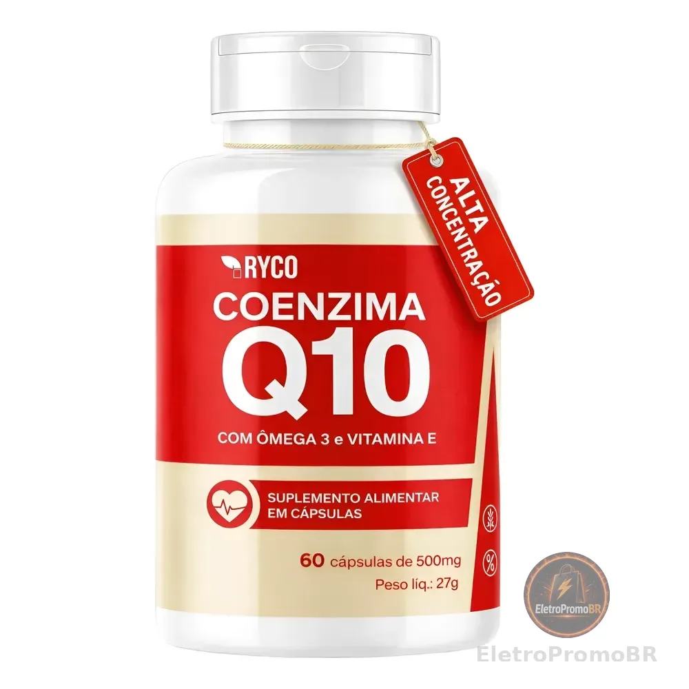 Coenzima Q10 + Omega 3 + Vitamina E 60 Cápsulas Ryco Sem Sabor