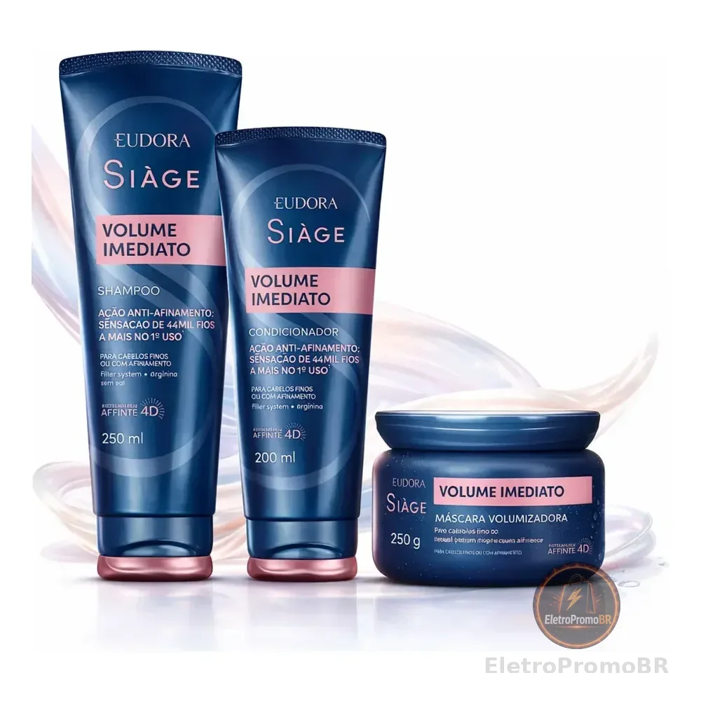 Kit Shampoo, Condicionador E Máscara Siage Volume Imediato