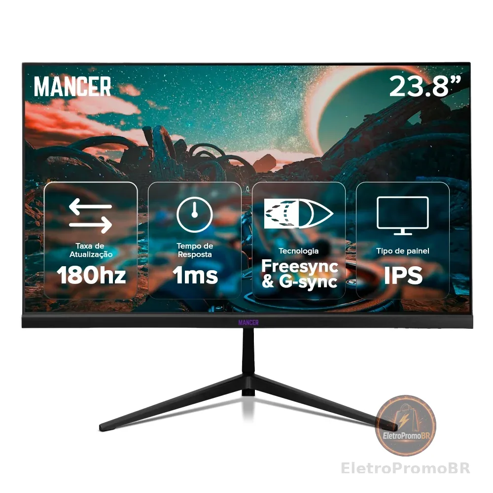 Monitor Gamer Mancer Valak Z3HS, 23.8 Pol, IPS, 2K, 1ms, 180Hz, HDMI/DP, MCR-VKZ3HS-BL01