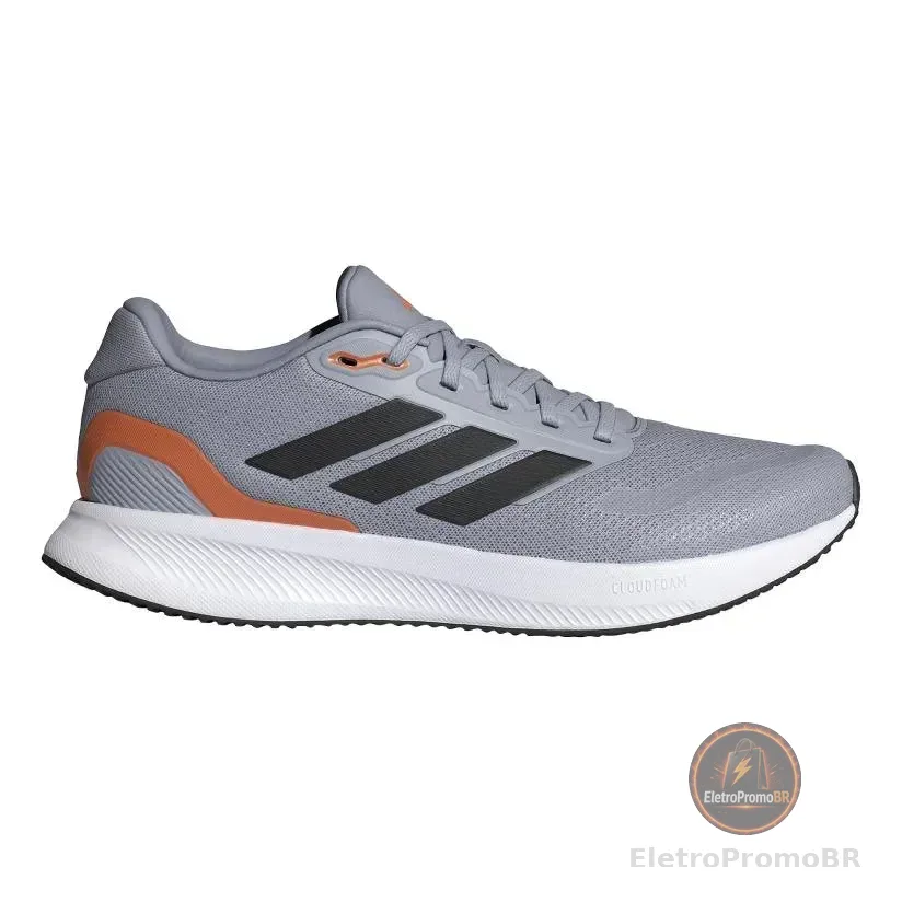 Tênis Corrida Runfalcon 5 adidas Cinza / Halo Silver / Core Black / Dusky Orange 42 Br