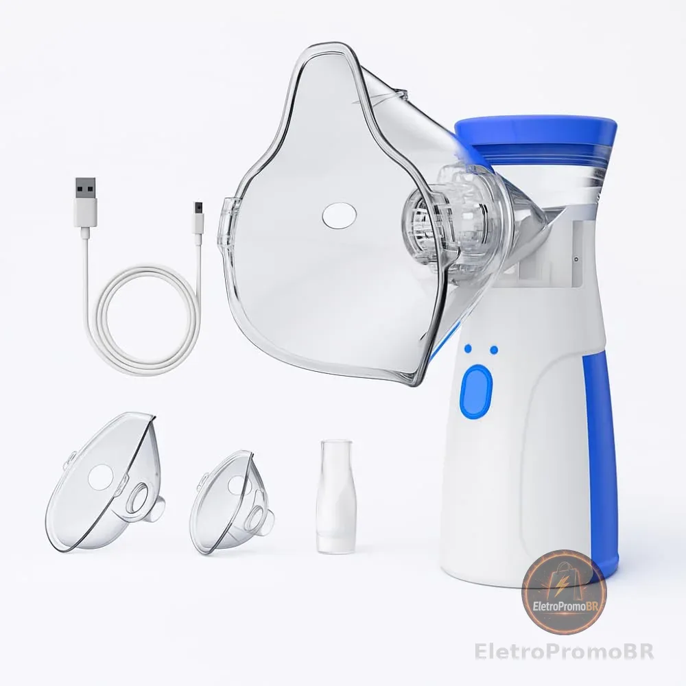 Nebulizador Inalador Ultrassônico Portátil USB Sem Fio Silencioso