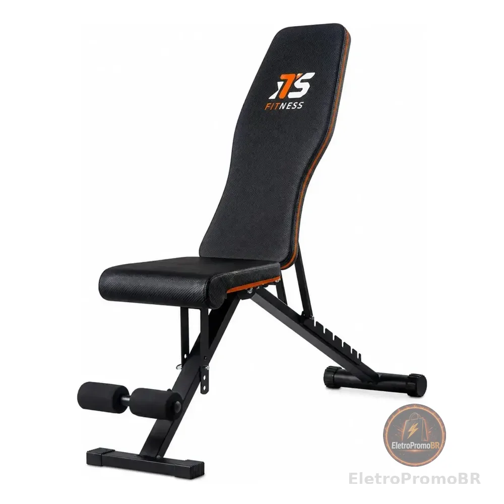 Banco Ajustável Para Musculação Its Fitness, Dobrável E Com 7 Posições Preto