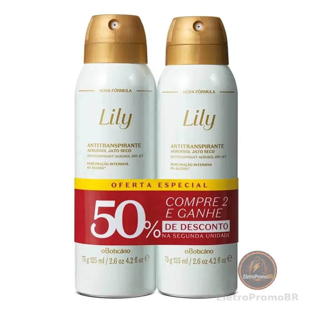 Boticário Kit Desodorante Antitranspirante Lily (2 Unidades) Lírio