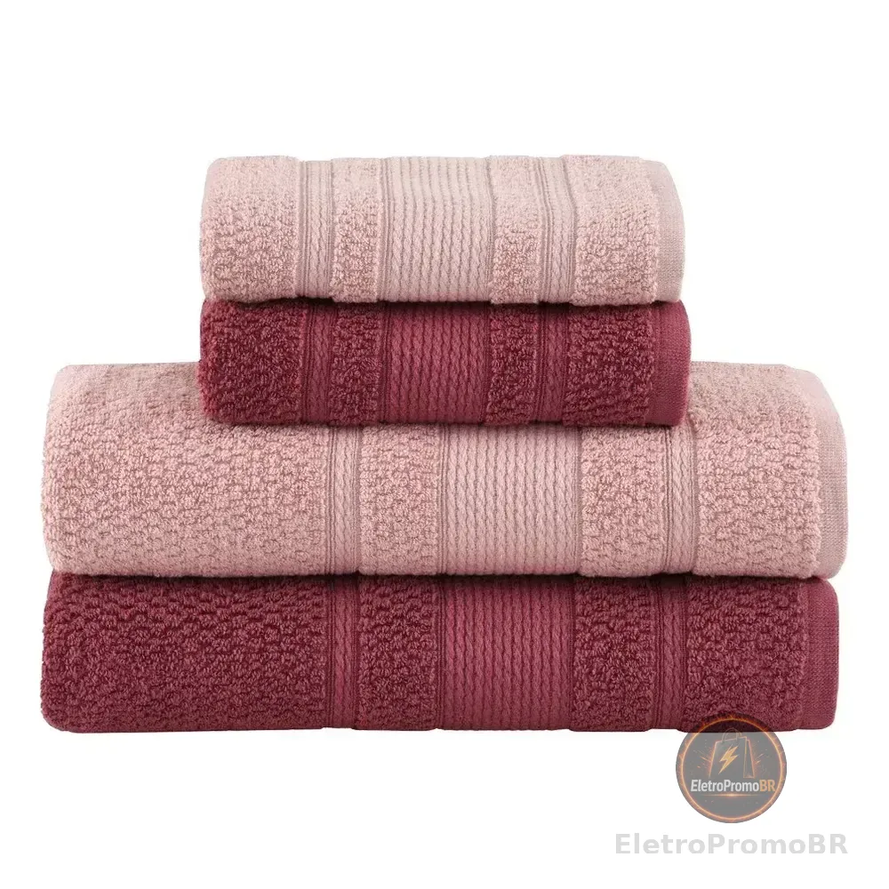 Jogo De Toalhas Buddemeyer Bella Extra Soft Banho Rosa/rosa Claro 4 Peças