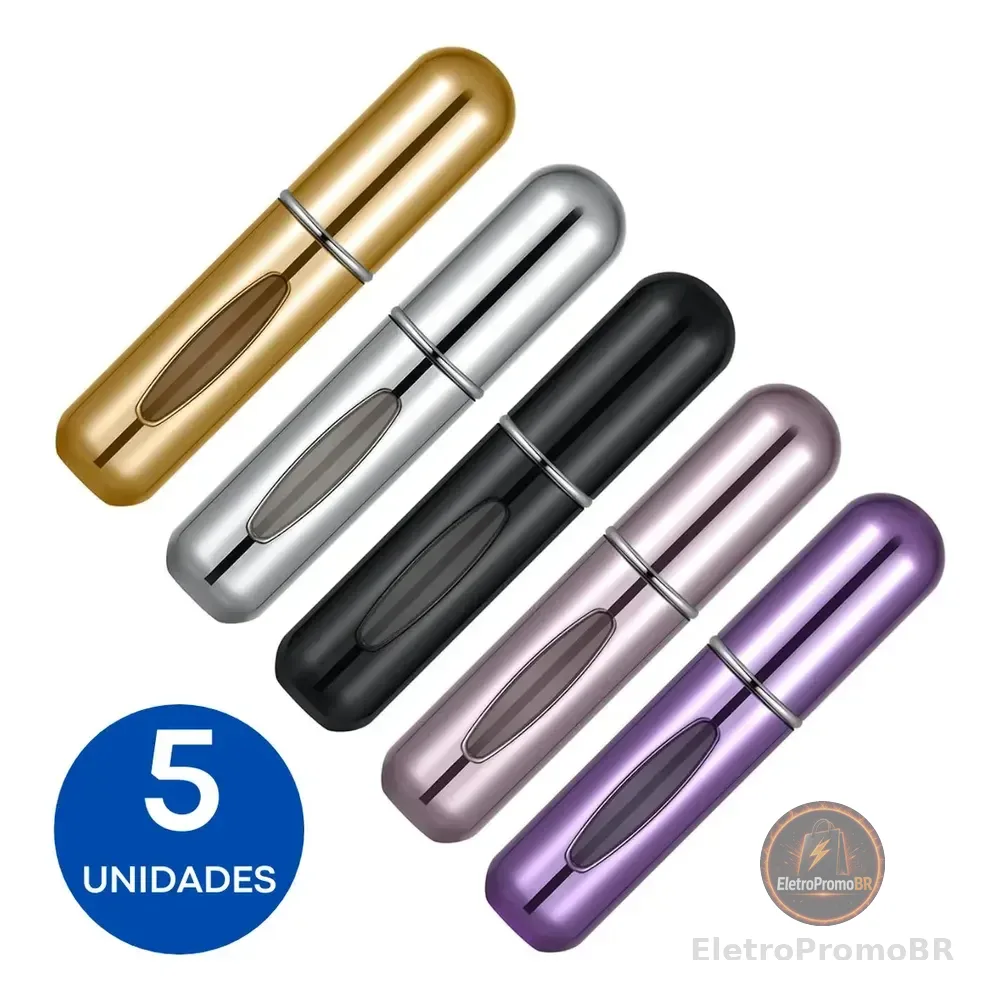5 Mini Spray Frasco Recarregável Porta Perfume Portátil 5ml