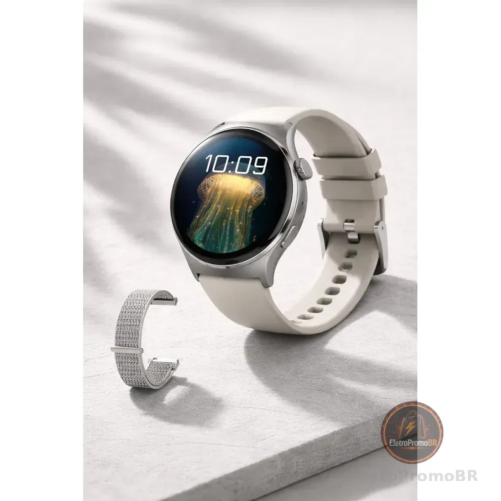 Smartwatch Esportivo Betdow Fb060 Tela Hd Prova Ip68 1.39 Prateado Mesh
