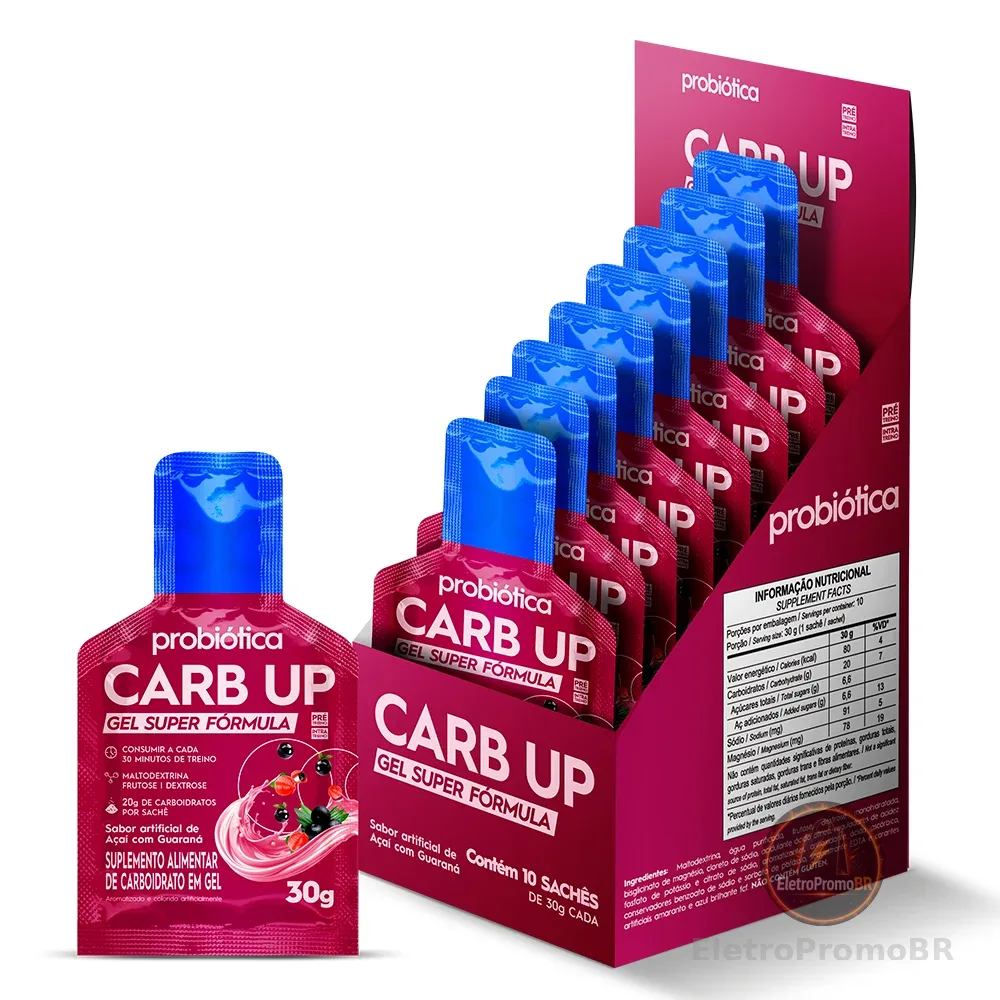 Carb Up Gel Super Fórmula - Caixa 10 Sachês - Probiótica
