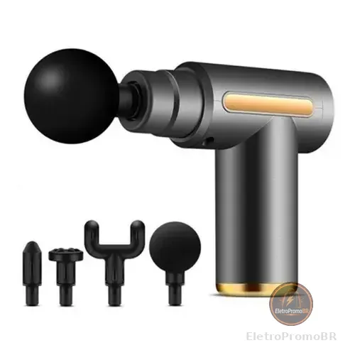 Massageador Elétrico Portátil Profissional Muscular Pistola Cor Preto 127/220v