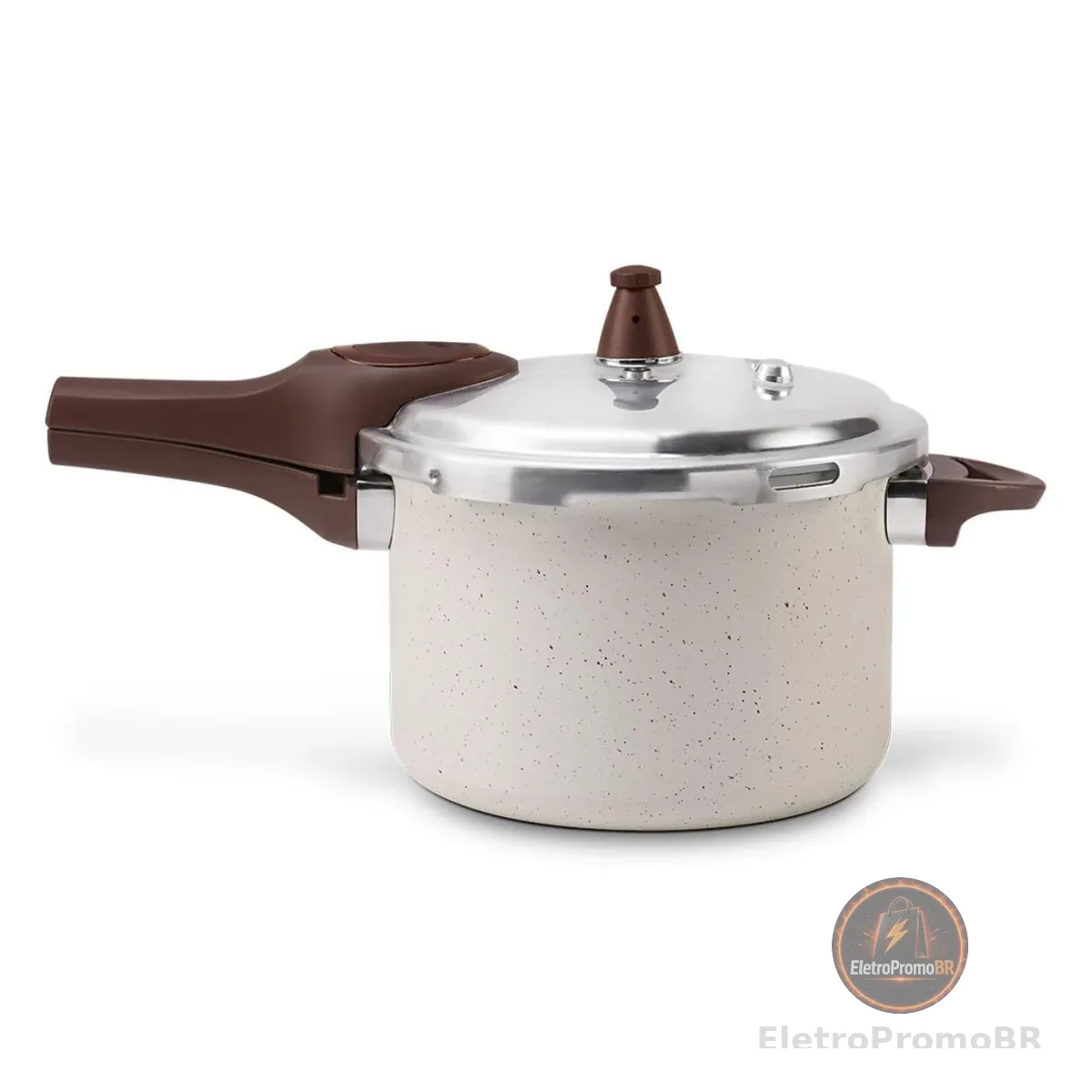 Brinox - Panela de Pressão 4,2L Antiaderente Ceramic Life com Fundo de Indução Pressure - Vanilla
