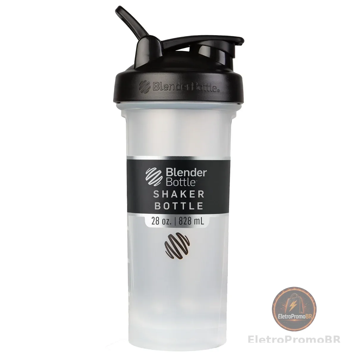 Garrafa coqueteleira BlenderBottle Classic V2, 828 ml, transparente/preto