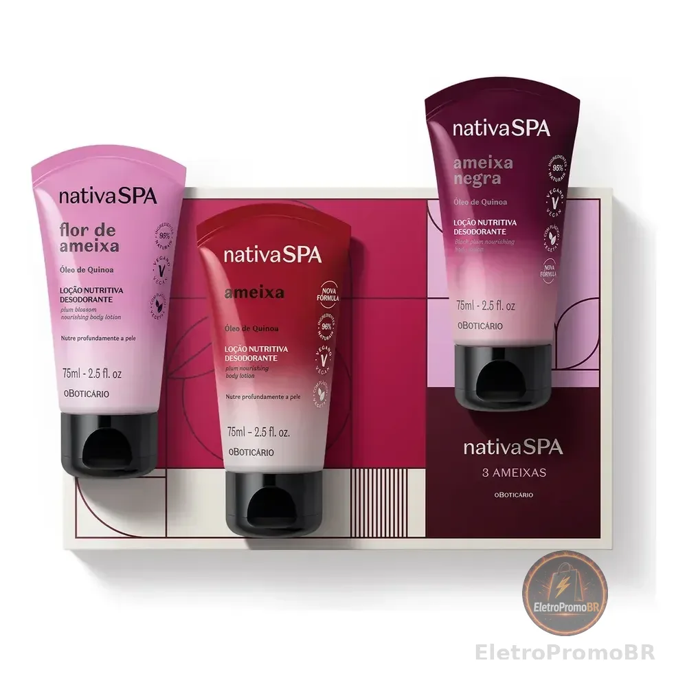 Mini Kit Presente Nativa Spa Ameixa Boticário (3 Itens)