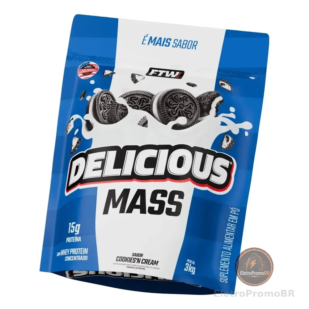 Delicious Mass Hipercalórico 3kg - Ftw Cookies Cream