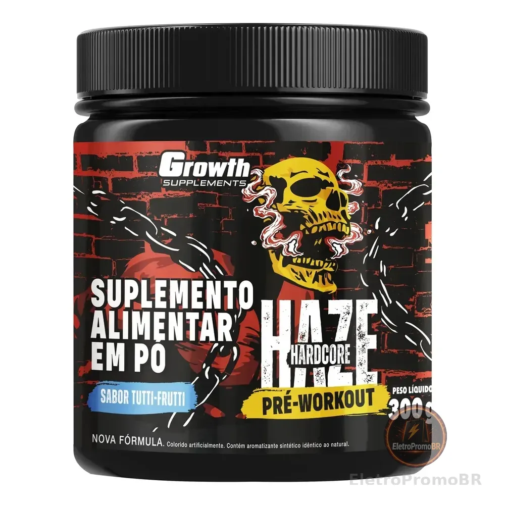 Pré-treino Haze Hardcore Pre-workout 300g Growth Supplements Tutti-frutti
