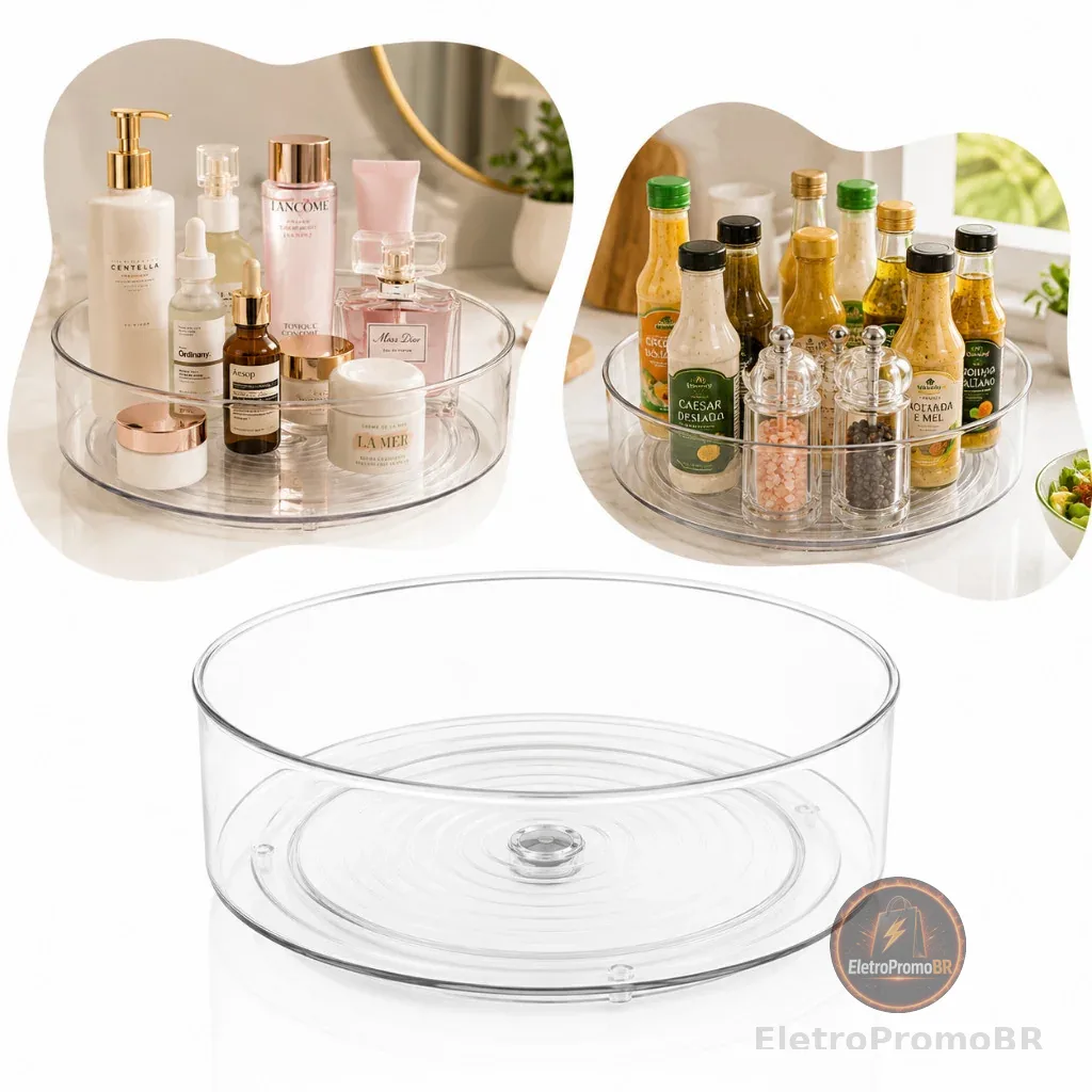 Organizador Giratório 360 Multiuso Para Cozinha Molhos Cosméticos